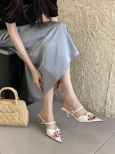 LBSFY  -  Pointed Toe Women Slippers Slides Black White Gold Silver Casual Mules Shoes Shallow Slip On Party Pumps Sexy Wedding Shoes 40